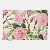 Pink Peony Blume, Blätter & Buds Muster Geschirrtuch (Horizontal)