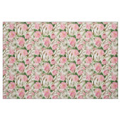 Pink Peony Blume, Blätter & Buds Muster Stoff (Fat Quarter (45,7 x 55,9 cm))