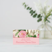 Pink Peony Blume, Blätter & Buds Muster Visitenkarte (Stehend Vorderseite)