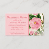 Pink Peony Blume, Blätter & Buds Muster Visitenkarte (Rückseite)