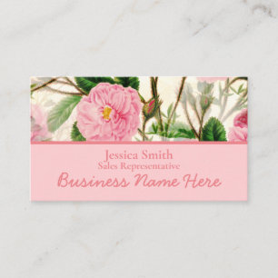 Pink Peony Blume, Blätter & Buds Muster Visitenkarte