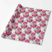 Pink Peony Blume Bouquet Geschenkpapier (Ungerollt)
