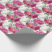Pink Peony Blume Bouquet Geschenkpapier (Ecke)