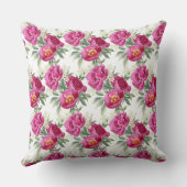 Pink Peony Blume Bouquet Throw Kissen (Rückseite)