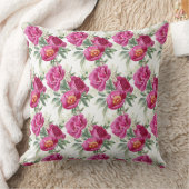 Pink Peony Blume Bouquet Throw Kissen (Decke)