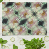 Pink Peony Blume Center Pattern Geschirrtuch (Gefaltet)