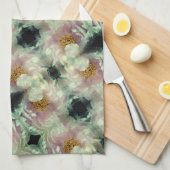 Pink Peony Blume Center Pattern Geschirrtuch (Viertel Falte)