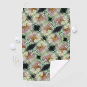 Pink Peony Blume Center Pattern Golfhandtuch