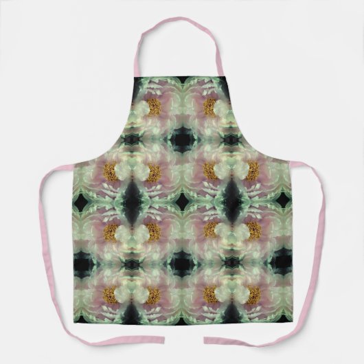 Pink Peony Blume Center Pattern Schürze (Vorderseite)