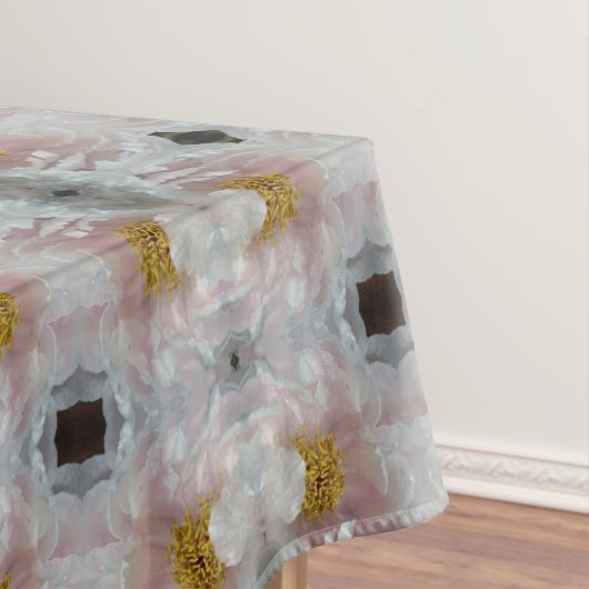 Pink Peony Blume Centre Abstraktes Muster Tischdecke (Beispiel)