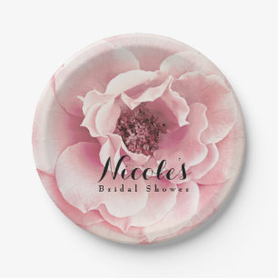 Pink Peony Blume Elegantes Blumengezwitscher Pappteller