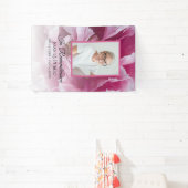 Pink Peony Blume Feier zum Leben Beerdigung Banner (InSitu)