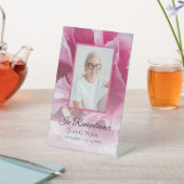 Pink Peony Blume Feier zum Leben Beerdigung Sockelschild (In SItu)