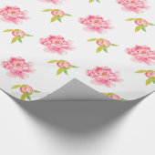 Pink Peony Blume Geschenkpapier (Ecke)