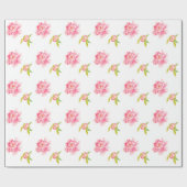 Pink Peony Blume Geschenkpapier (Flach)