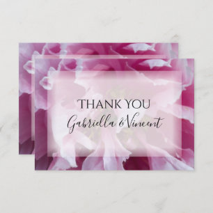 Pink Peony Blume Hochzeit Flat Danke Notizen Einladung