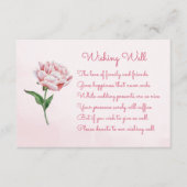 Pink Peony Blume Hochzeitszittel Begleitkarte (Vorderseite)
