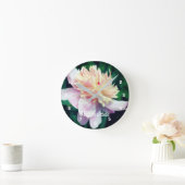 Pink Peony Blume in Blüte Nah Personalisiert Runde Wanduhr (Zuhause)