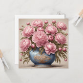 Pink Peony Blume Karte (Vorderseite/Rückseite Beispiel)
