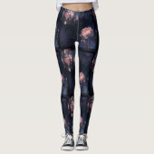 Pink Peony Blume Leggings (Vorderseite)