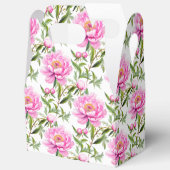 Pink Peony Blume mit Sage Green Blätter Geschenkschachtel (Offen)