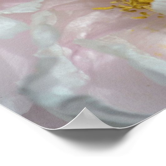 Pink Peony Blume Petals Center Nah Poster (Ecke)