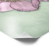 Pink Peony Blume Sketch Fotodruck (Ecke)