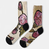 Pink Peony Blume Socken (Linkes Detail)