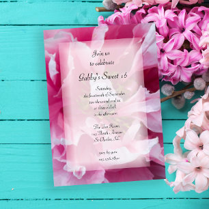 Pink Peony Blume Sweet 16 Geburtstagsparty Einladung