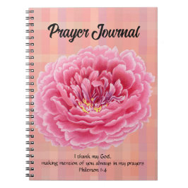 Pink Peony Blume Vintag Style Prayer Journal Notizblock