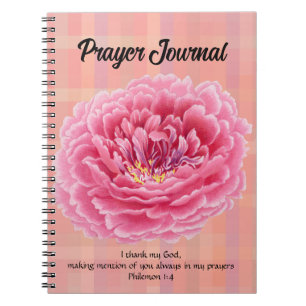 Pink Peony Blume Vintag Style Prayer Journal Notizblock