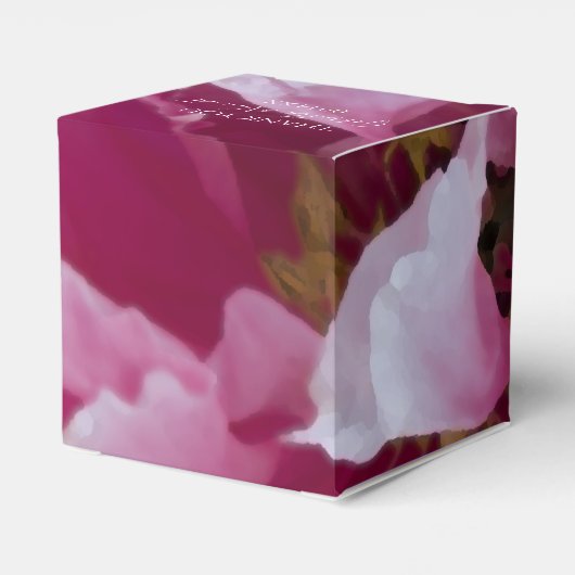 Pink Peony Blume Wedding Geschenkschachtel (Rückseite)