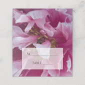 Pink Peony Blume Wedding Platzkarte (Außenseite Aufgefaltet)