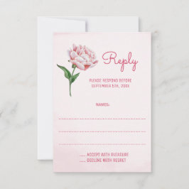 Pink Peony Blume Wedding Reply Cards RSVP Karte