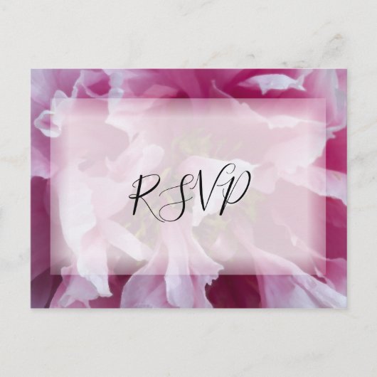 Pink Peony Blume Wedding RSVP Response Einladungspostkarte (Vorderseite)