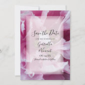 Pink Peony Blume Wedding Save the Date Einladung (Vorderseite)