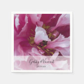 Pink Peony Blume Wedding Serviette (Vorderseite)