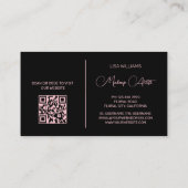 Pink Peony Blumen Black Visitenkarte (Rückseite)