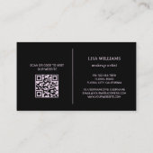 Pink Peony Blumen Black Visitenkarte (Rückseite)