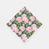 Pink Peony Blüten auf einem grünen Hintergrund Serviette (Ecke)