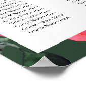 Pink Peony Boquet Floral auf grüner Hochzeit Poster (Ecke)