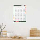 Pink Peony Boquet Floral auf grüner Hochzeit Poster (Küche)