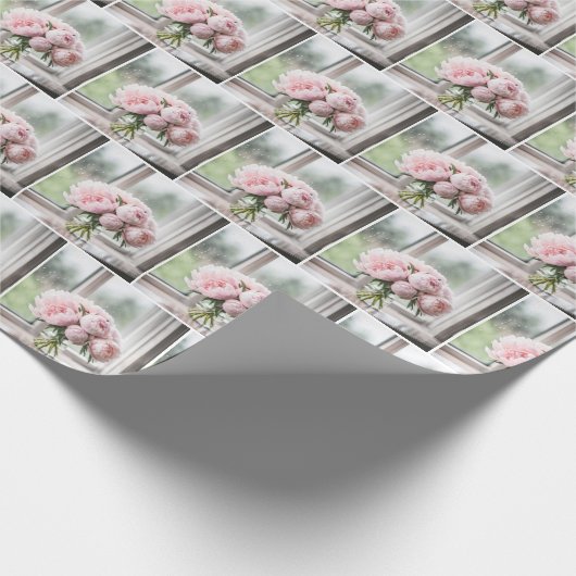 Pink Peony Bouquet Geschenkpapier (Ecke)
