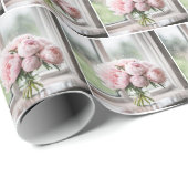 Pink Peony Bouquet Geschenkpapier (Rolleneckpunkt)