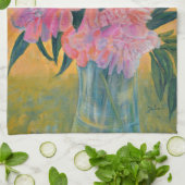 Pink Peony Bouquet Geschirrtuch (Gefaltet)
