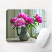 Pink Peony Bouquet Mousepad (Mit Mouse)