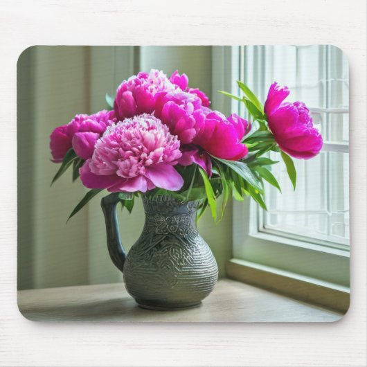 Pink Peony Bouquet Mousepad (Vorne)