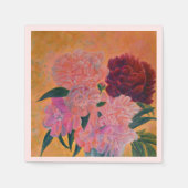 Pink Peony Bouquet Napkins Serviette (Vorderseite)