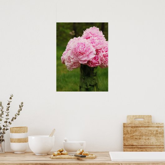 Pink Peony Bouquet Poster (Küche)