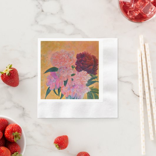 Pink Peony Bouquet Serviette (Beispiel)